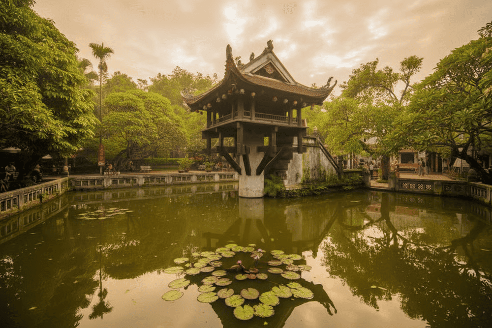 Thiết kế lấy cảm hứng từ hoa sen kh&ocirc;ng chỉ phản &aacute;nh sự thuần khiết v&agrave; gi&aacute;c ngộ m&agrave; c&ograve;n ẩn chứa c&acirc;u chuyện về giấc mơ của vua L&yacute; Th&aacute;i T&ocirc;ng